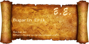 Bugarin Erik névjegykártya